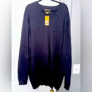 The Foundry Supply Co. long sleeve V-Neck black/dark gray sweater men size 3XLT